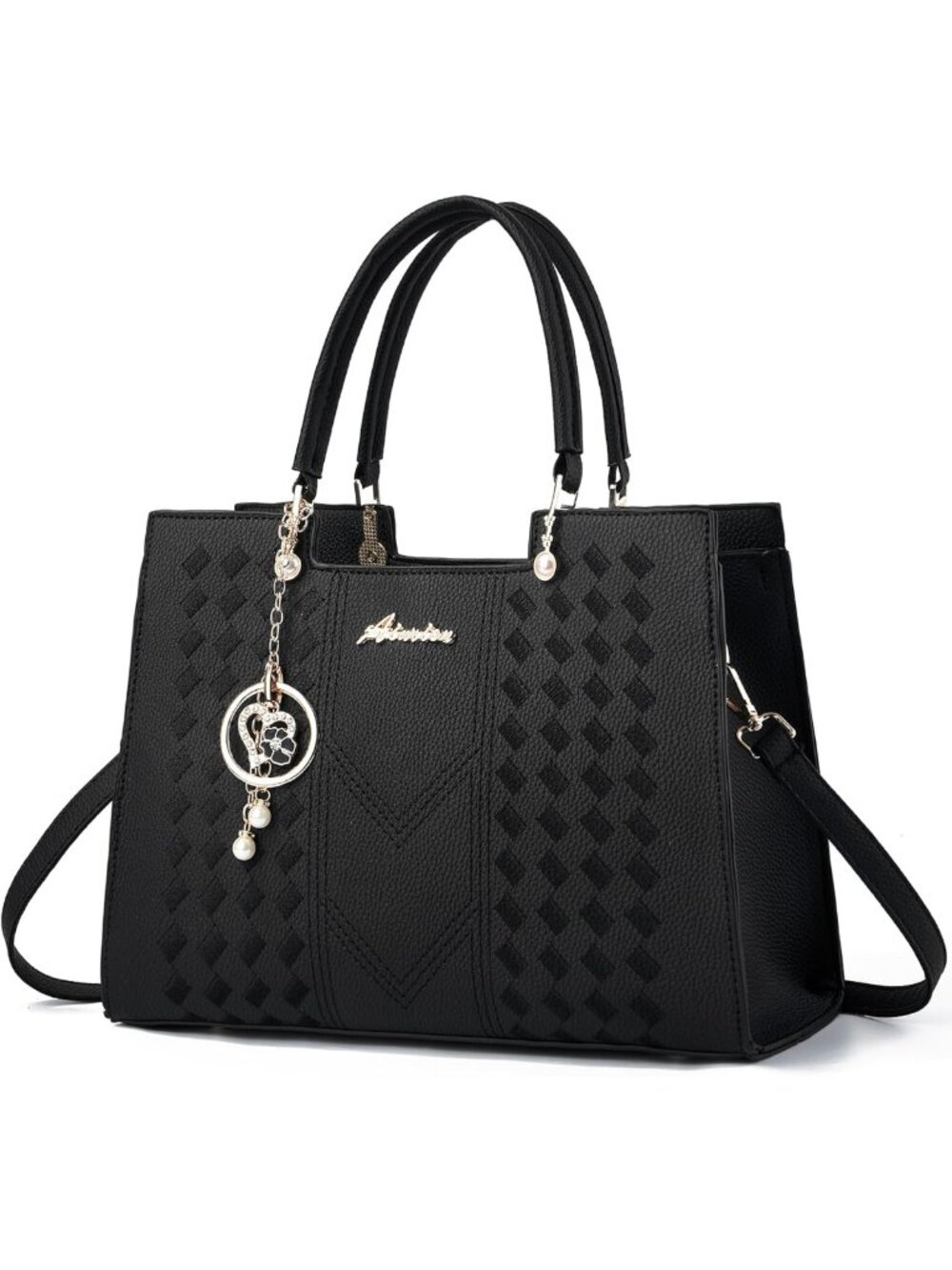 Stylish PU Leather Satchel Tote Bag for Women | Versatile Crossbody Handbag with